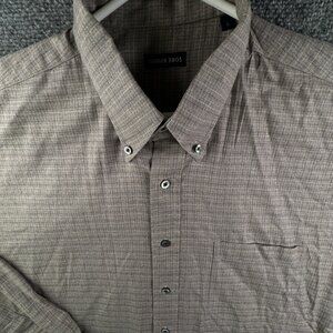 Gitman Bros Plaid Flannel Shirt Men Size Large Long Sleeve Button Up Adult Brown
